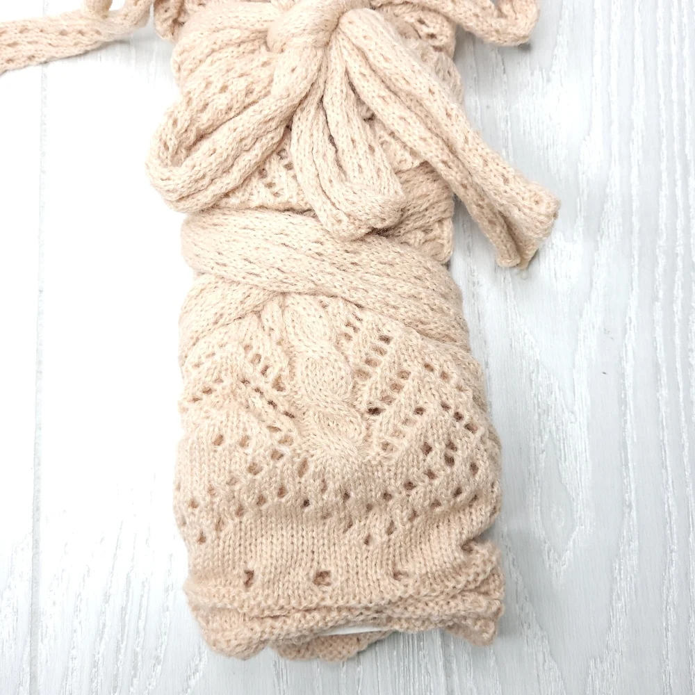 Memoi Knit Pointelle Bow Knee High Socks 1pr - Picture 5 of 6